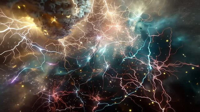 Galaktische Explosion mit elektrischen Entladungen