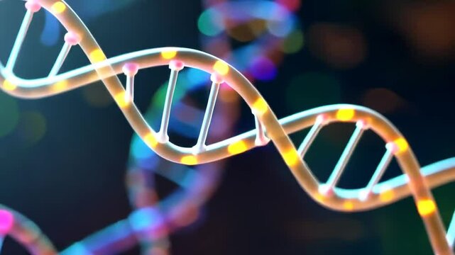 Komplexe DNA-Struktur mit fluoreszierenden Sequenzen