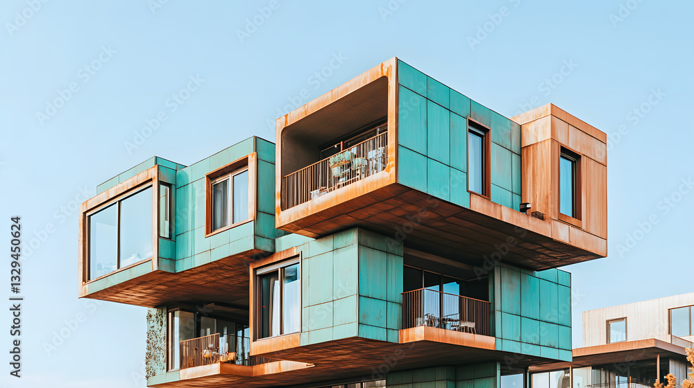 Poster impressive architectural design of a building featuring numerous creating a bright and airy atmosphe