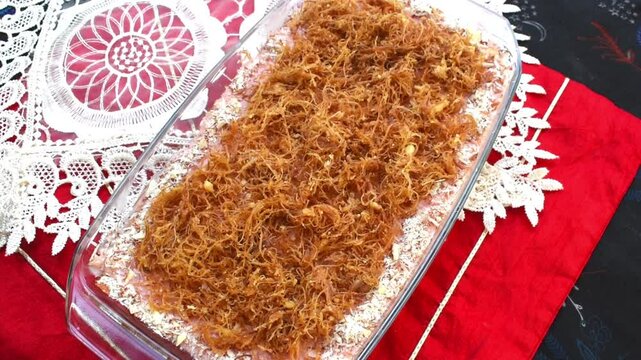 video of nawabi semai dessert in platter for eid party. 