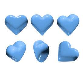 3D Heart icon Graphic set. 하트 그래픽 png. 투명배경. 꾸밈 요소