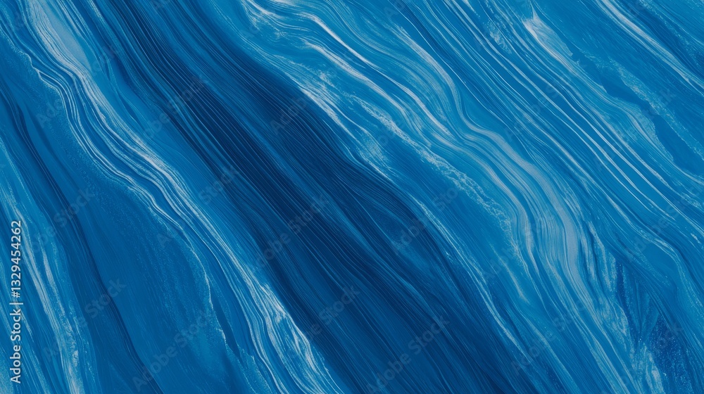 Poster abstract blue background with flowing wave-like curved lines and subtle grunge textures, creating a 