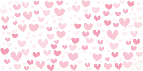 floating pink hearts with Transparent background for romantic and love-themed designs
