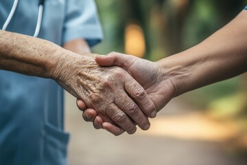 Compassionate Care: A Nurse Offering Support and Trust to a Senior Male Patient in a Retirement Home Environment