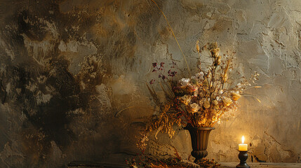 burning candles in the cave