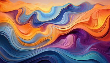 Fototapeta premium Irregular waves of color bending in strange patterns, creating a liquid-like movement that feels dynamic and fluid. 