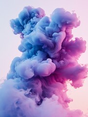 Obraz premium Abstract Colorful Smoke Plume Rising Upward Creating Dramatic Effect