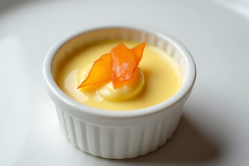 Delicious dessert creation restaurant kitchen food photography bright ambiance close-up view