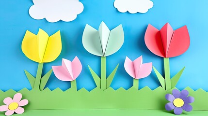 Paper Cutout Tulips