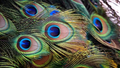Fototapeta premium peacock feather close up