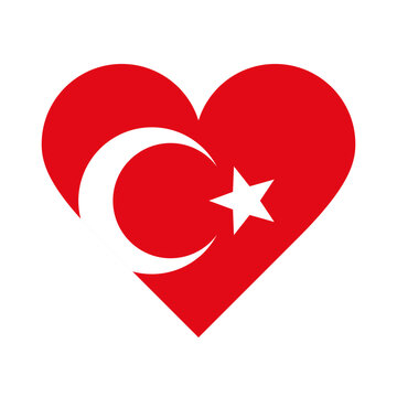 recommend clip art: Turkey flag heart icon. Country love symbol.