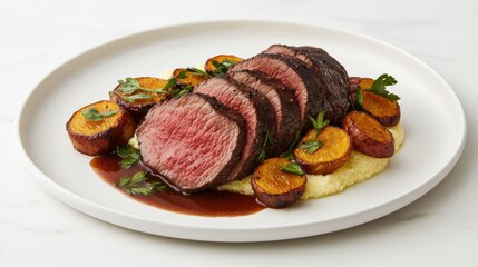 Classic beef dinner served on a plate