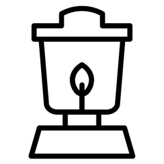 Gas Stove Cooking Line Icon