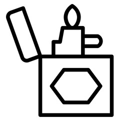 Obraz premium Lighter Fire Flame0 Line Icon