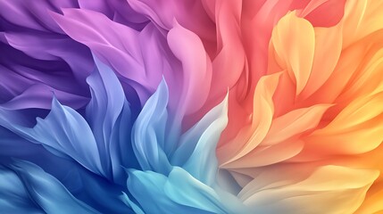Abstract Floral Digital Painting: Vibrant Hues in a Swirling Composition AI Generated