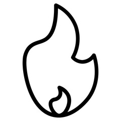 Warning Alert Burn Line Icon