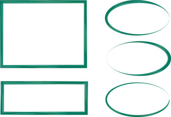 dark green colorful pattern decorative borders shapes set