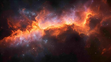 Fototapeta premium Fiery Nebulae in Deep Space