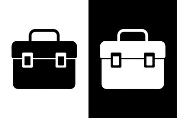 Obraz premium Toolbox Silhouette Vector Icon Black and White High-Quality Design.