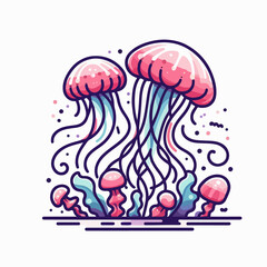 vector illustration of jellyfish