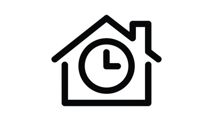 Home Clock Icon Vector