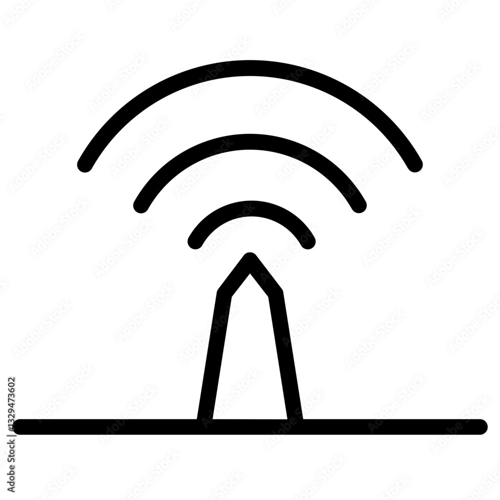 Poster wifi router point line icon