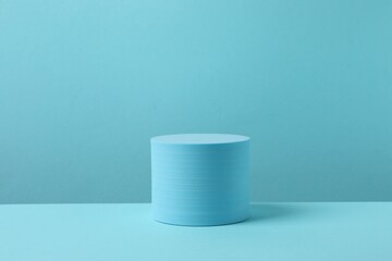 Blue podium on a blue background