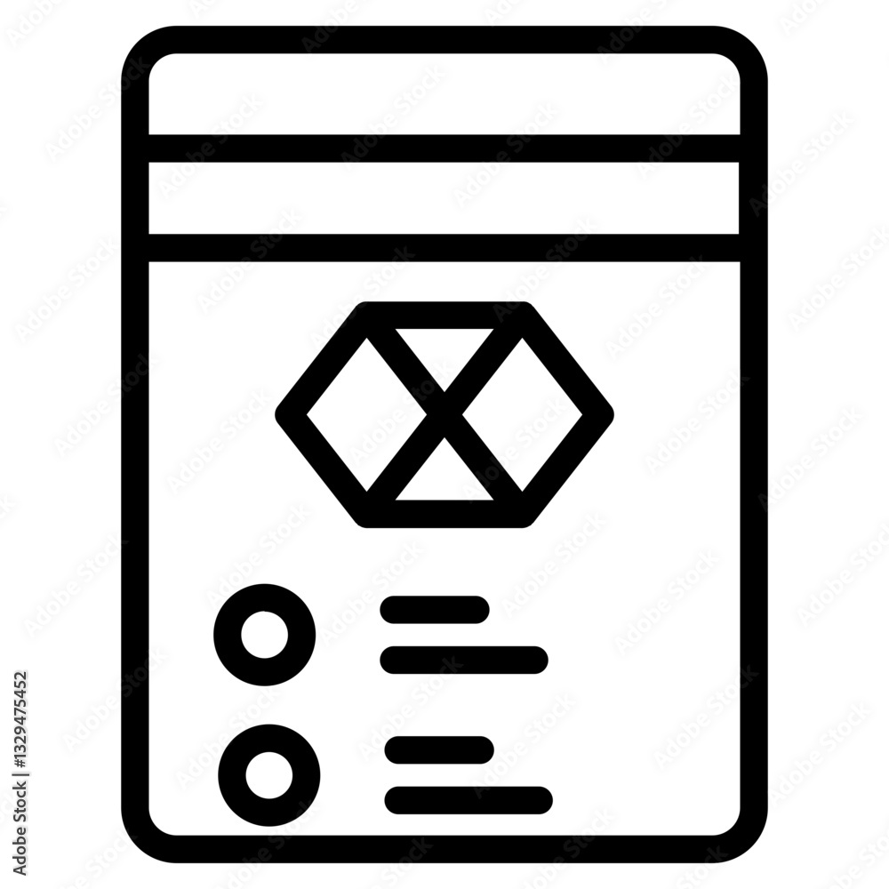 Poster web layout design line icon