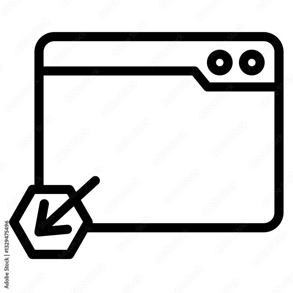 Poster web page click line icon