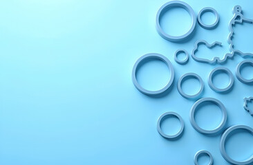 blue Gaskets on Blue Background. Place for inscription. High quality photo