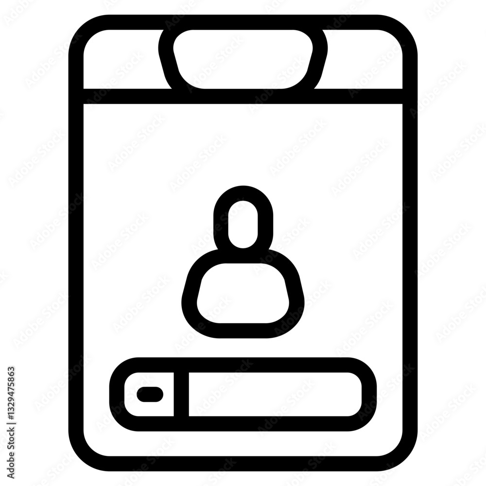Poster layout website login line icon