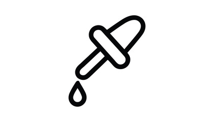 Dropper with Liquid Drop Icon Vector