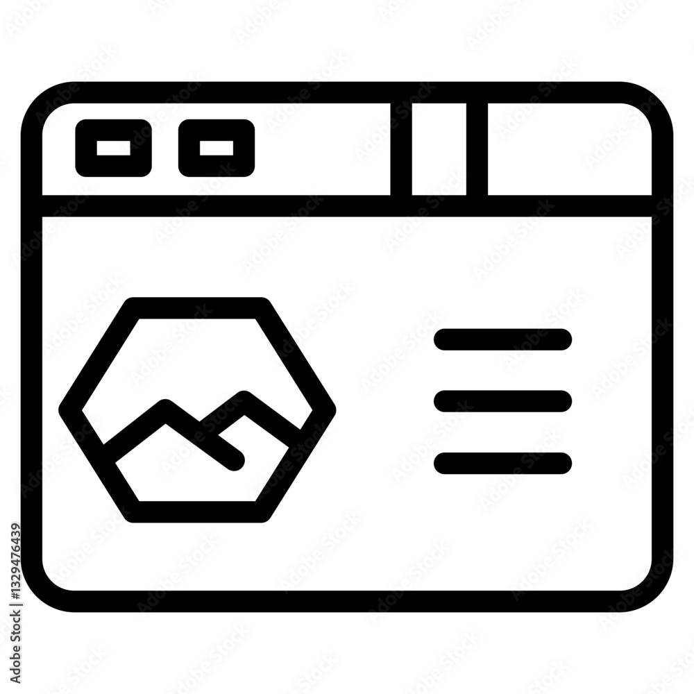Poster web browser page line icon