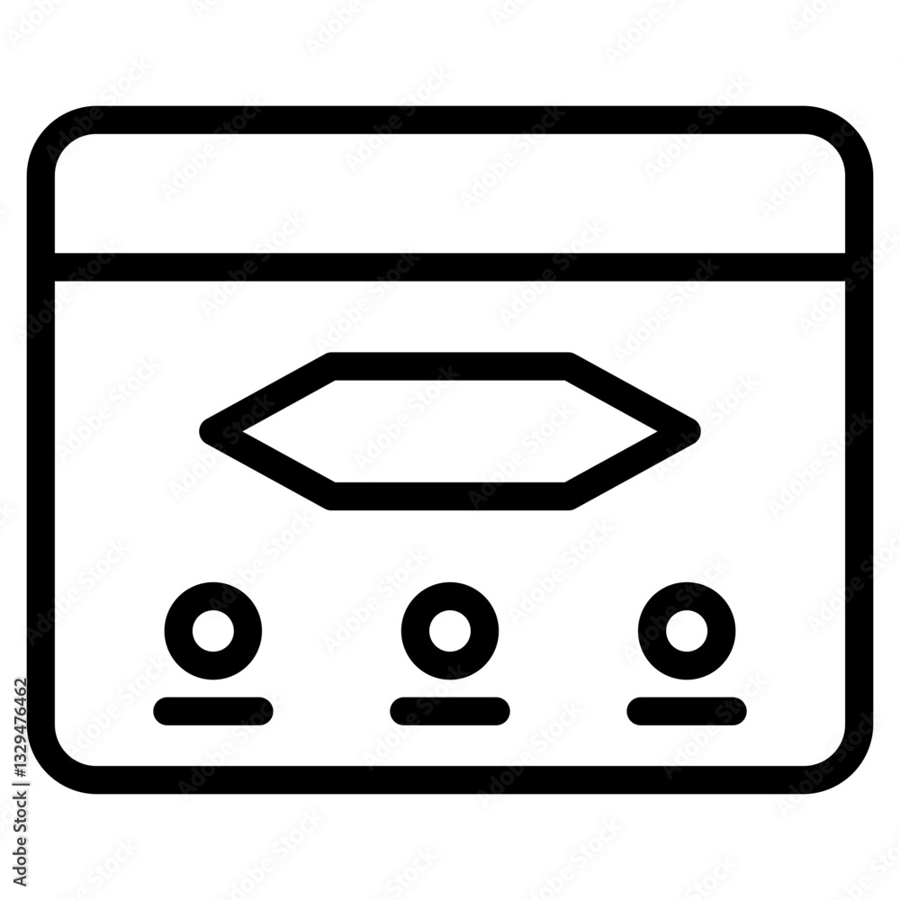 Poster web browser page line icon