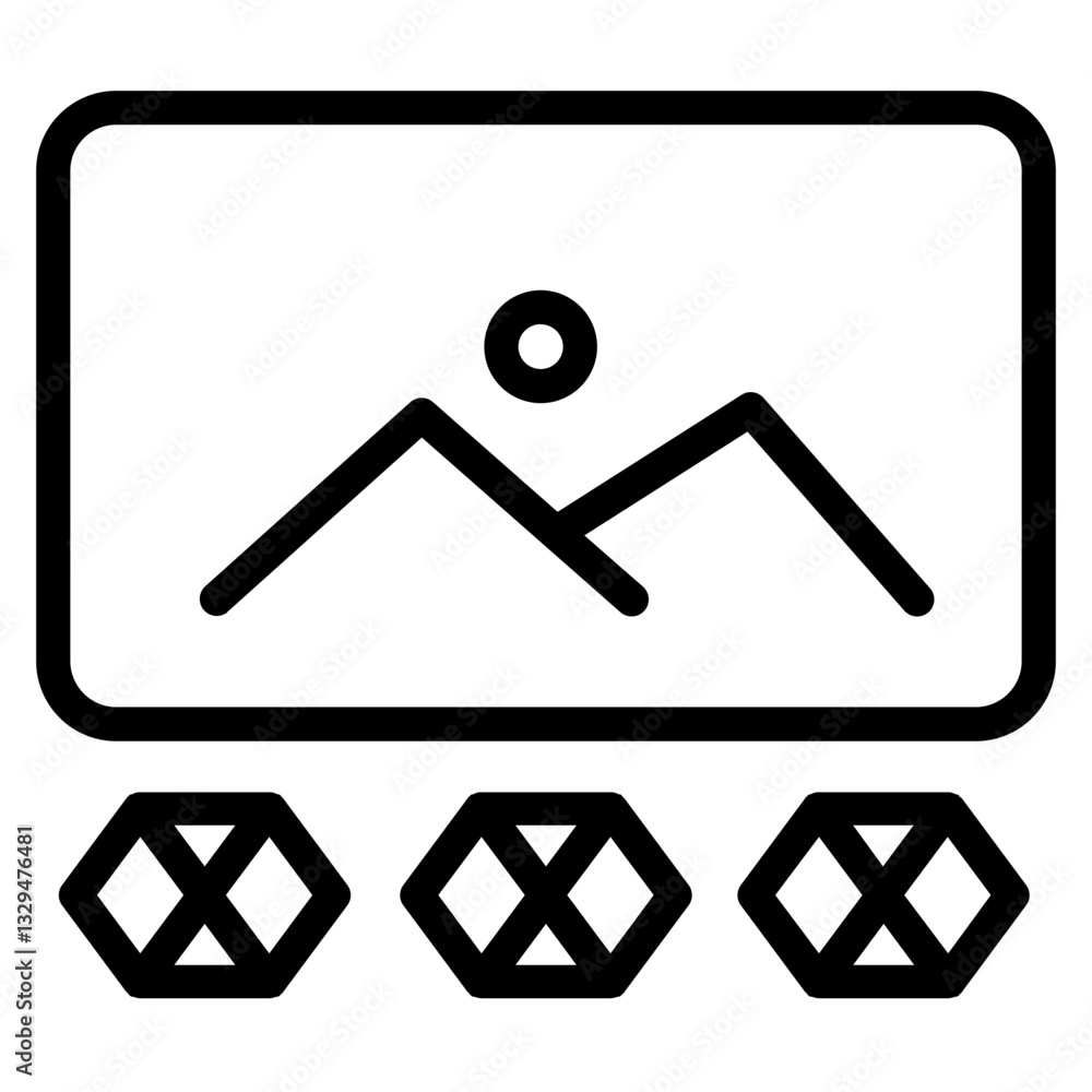 Poster web browser page line icon