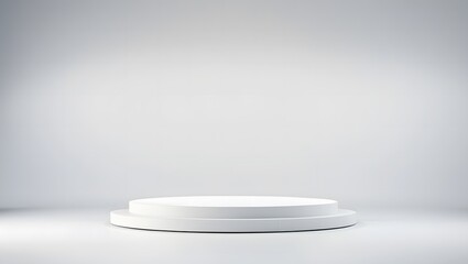 Empty White Product Podium with Spotlights
