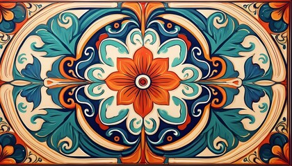 Decorative tile designs from Spanish architecture, featuring vibrant, intricate patterns in rich colors.
