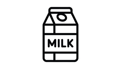 Milk Carton Icon with Text Label