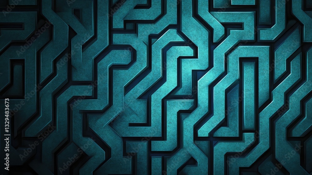 Poster abstract teal metal maze pattern background texture image