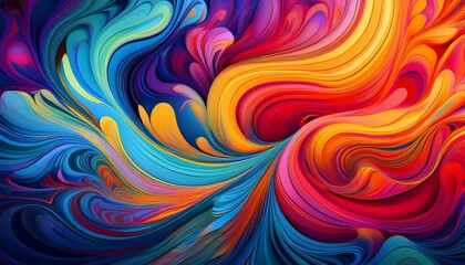 Bold, contrasting colors blending in unpredictable ways, creating a sense of surreal dissonance and dynamic energy.
