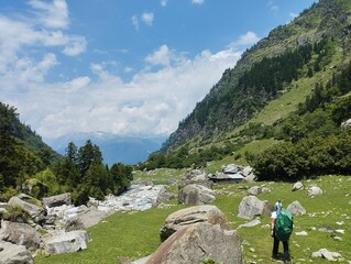 hiking in the mountains