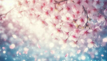 Pink spring blossom bokeh, a floral abstract of nature's bright beauty