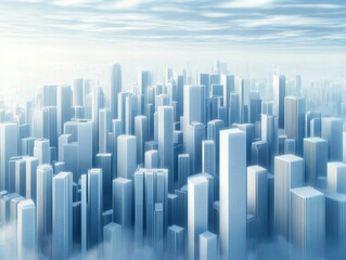 Fototapeta premium an abstract city landscape with skyscrapers.