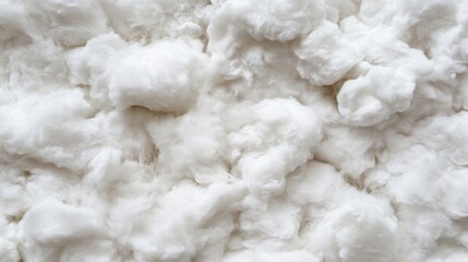 A fluffy, white texture reminiscent of soft clouds or cotton, evokes a comforting, airy sensation, creating a sense of lightness and purity.