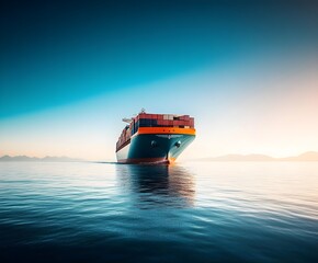 Obraz premium A container ship at sea