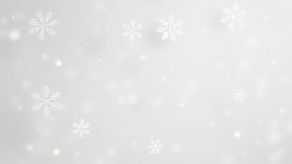  Soft Frosted Snowflakes with Silver Sparkles on Light Grey Background