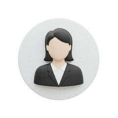 Variety of 3D Female Icon Characters with Suits inside Circles Isolated