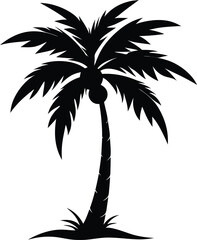 Palm Tree Silhouette Vector Design, Palm Tree Icon