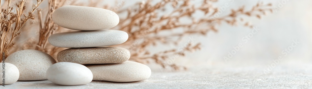 Poster this footer design features layered beige tones with soft, pebble-like shapes and subtle textures. t