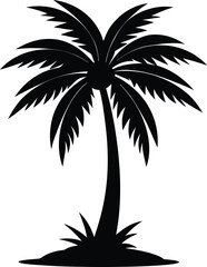 Palm Tree Silhouette Vector Design, Palm Tree Icon